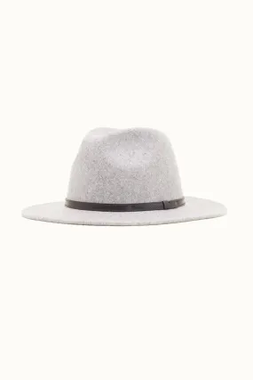 Olive & Pique - GARRISON - 100% Wool Felt Heather Gray Rancher, Vivid Hunter Green Satin Lining Hat