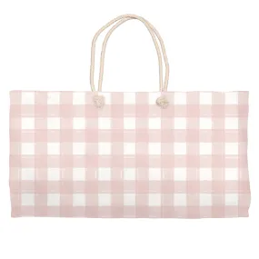 Pink Gingham Weekender Tote