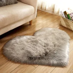 Plush Heart-Shaped Australian Wool Blend Rug