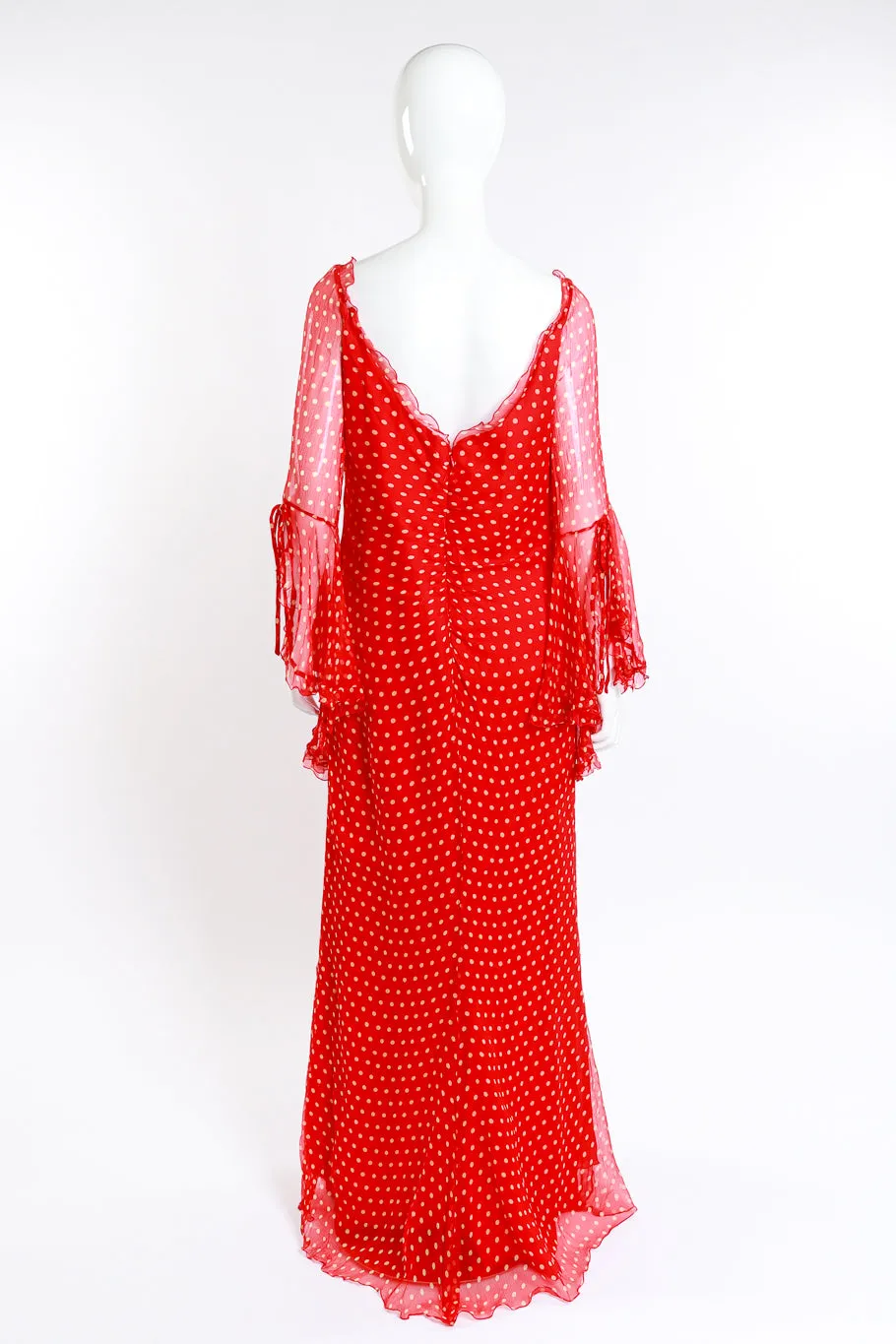 Polka Dot Silk Chiffon Gown