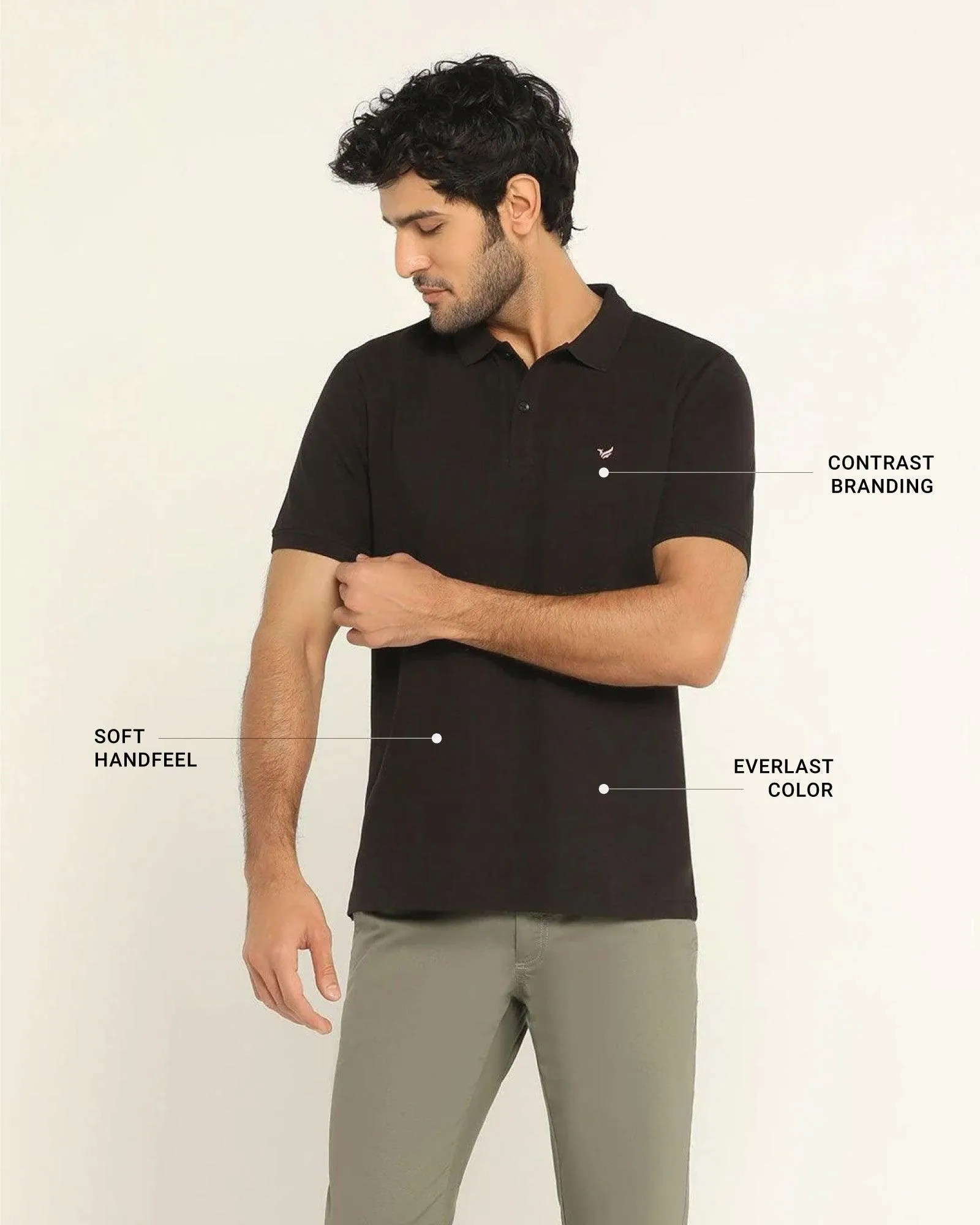 Polo Black Solid T-Shirt - Bonnel