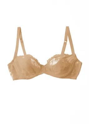 Poppy Flowers Demi Bra in Antique Beige