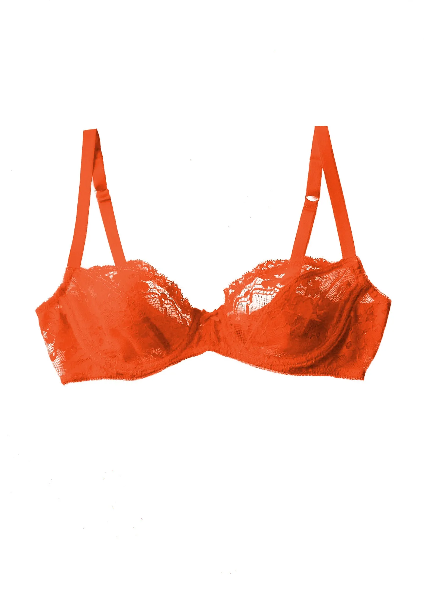 Poppy Flowers Demi Bra in Fluorescent Orange