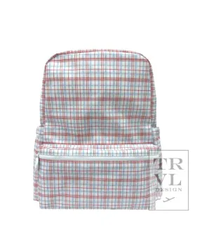 Red Plaid Backpack by TRVL