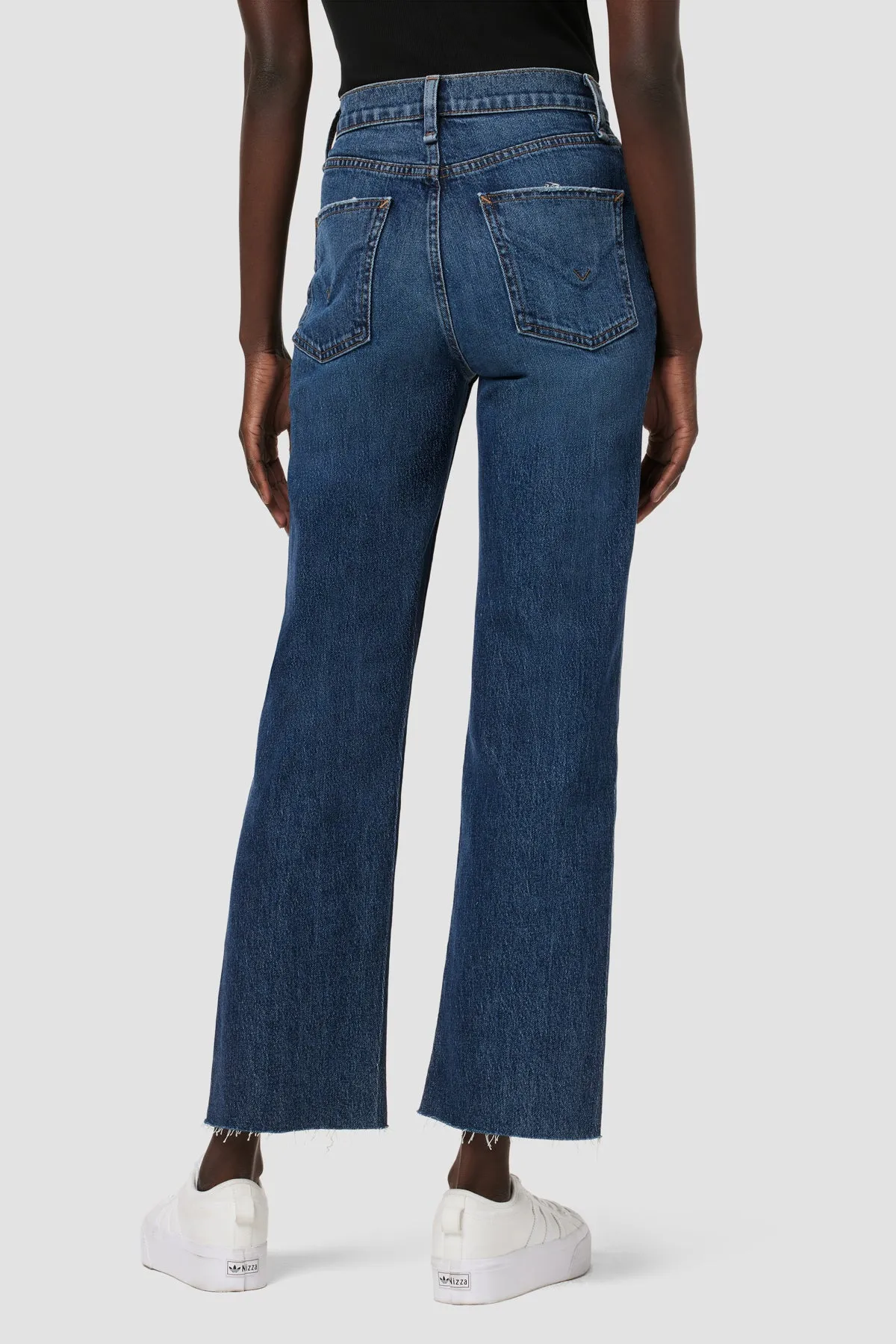 Remi High-Rise Straight Ankle Forward Seam Petite Jean w/ Slit Hem