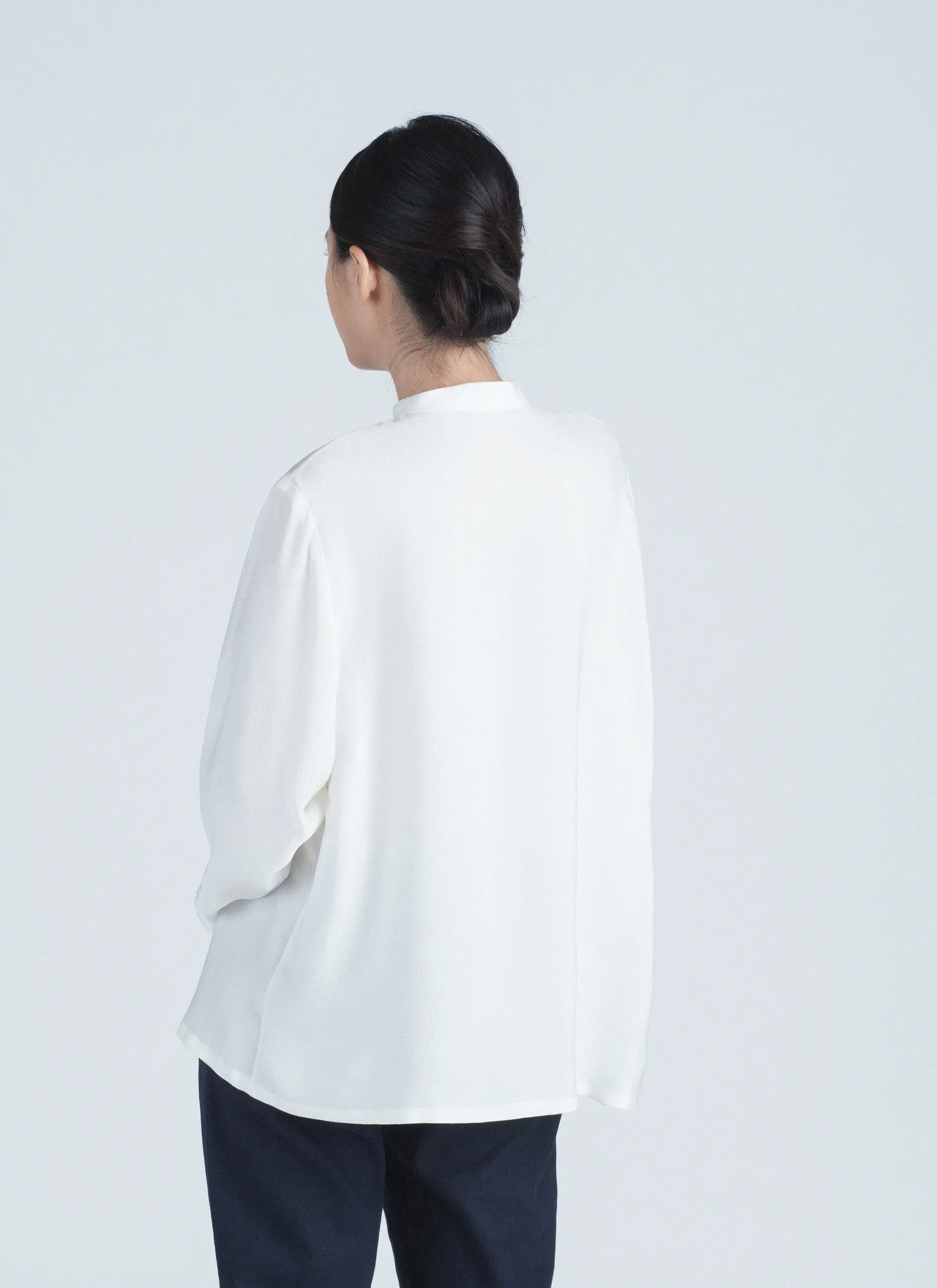 Sand L/S Drop Shoulder Button-Down Shirt - Crested White