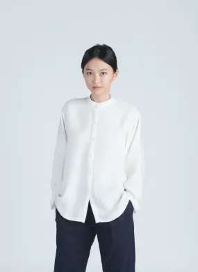 Sand L/S Drop Shoulder Button-Down Shirt - Crested White