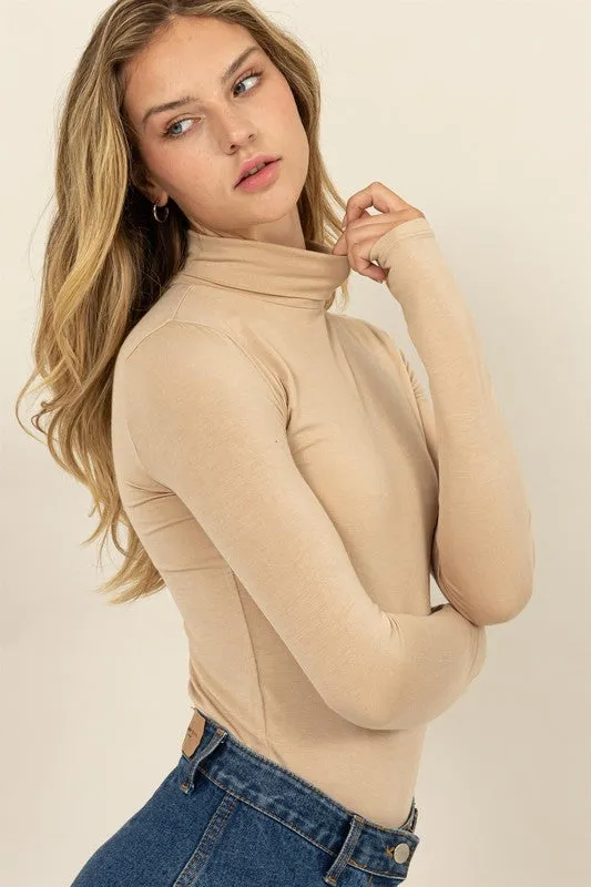 Slim-Fit Turtleneck Long Sleeve Top