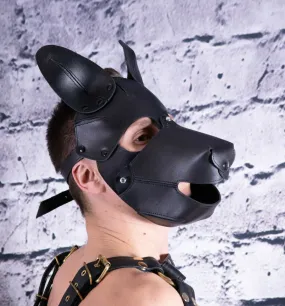 SMU Leather Puppy Mask 100% Leather Puppy Masks Hood Head