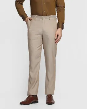 Straight B-90 Formal Beige Textured Trouser - Mandis