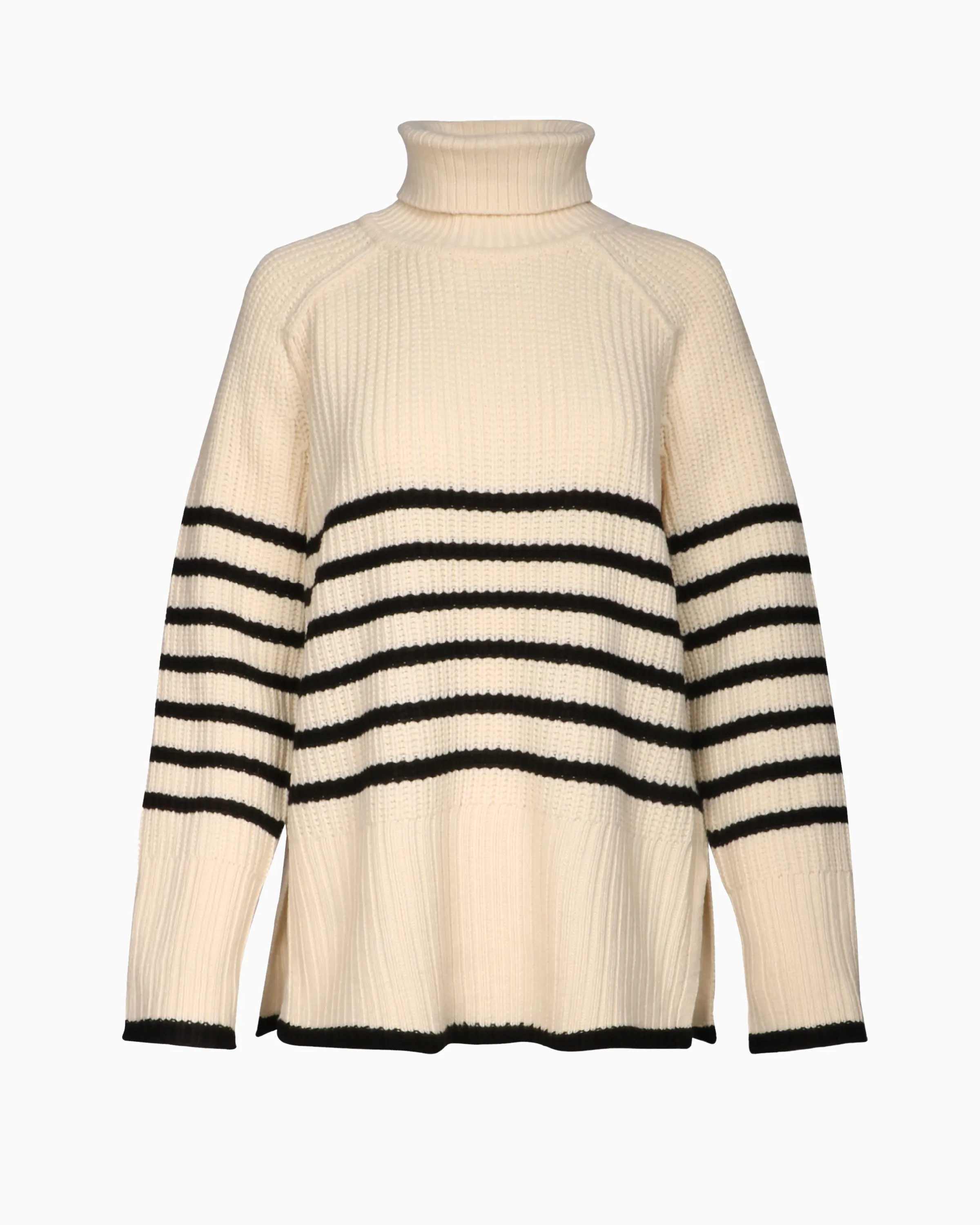 Turtleneck Sweater in Cream Black