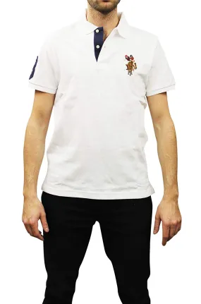 U.S. Polo Assn. Men's Short-Sleeve Pique Polo Shirt with Multi-Color Pony Logo