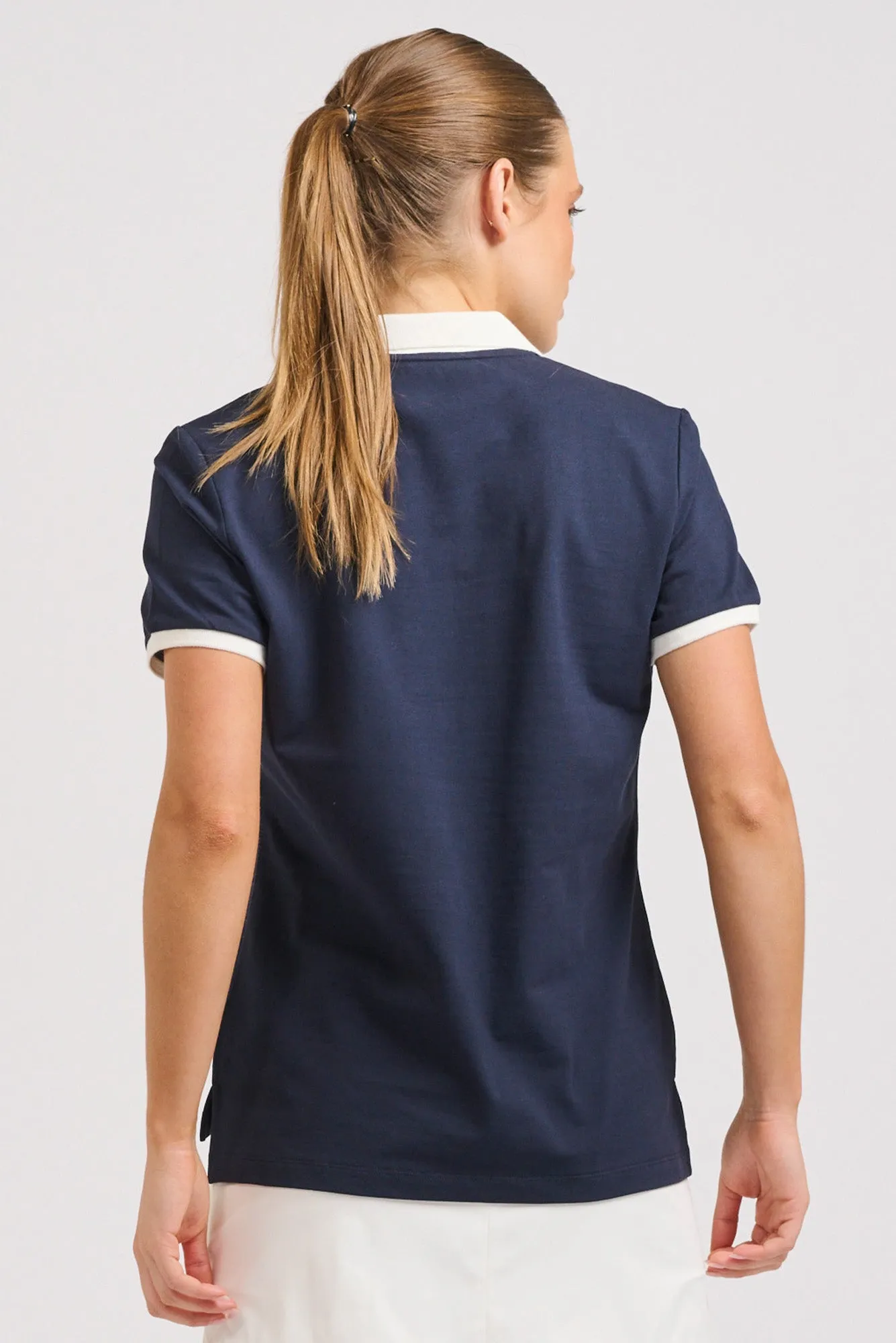 Wickham Navy Trim Cotton Polo