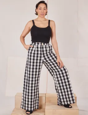 Wide Leg Trousers - Big Gingham *FINAL SALE*