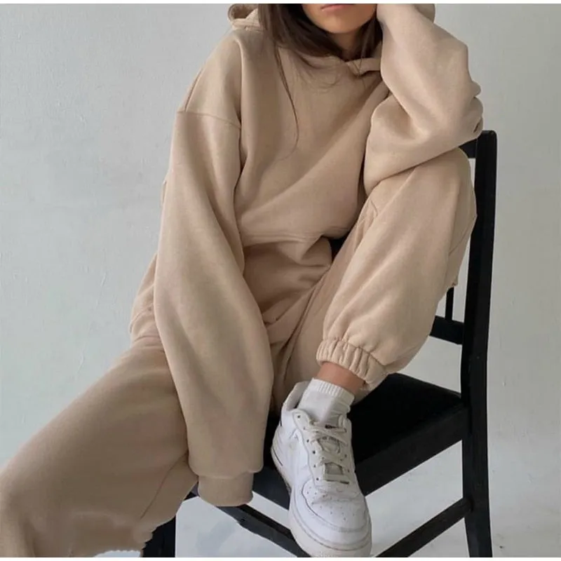 Women Casual Fleece-lined Tracksuits