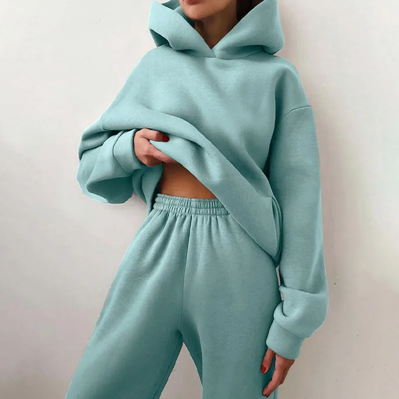 Women Casual Fleece-lined Tracksuits