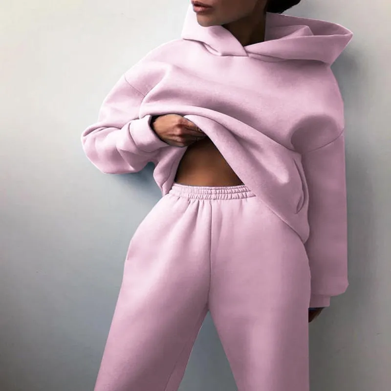 Women Casual Fleece-lined Tracksuits