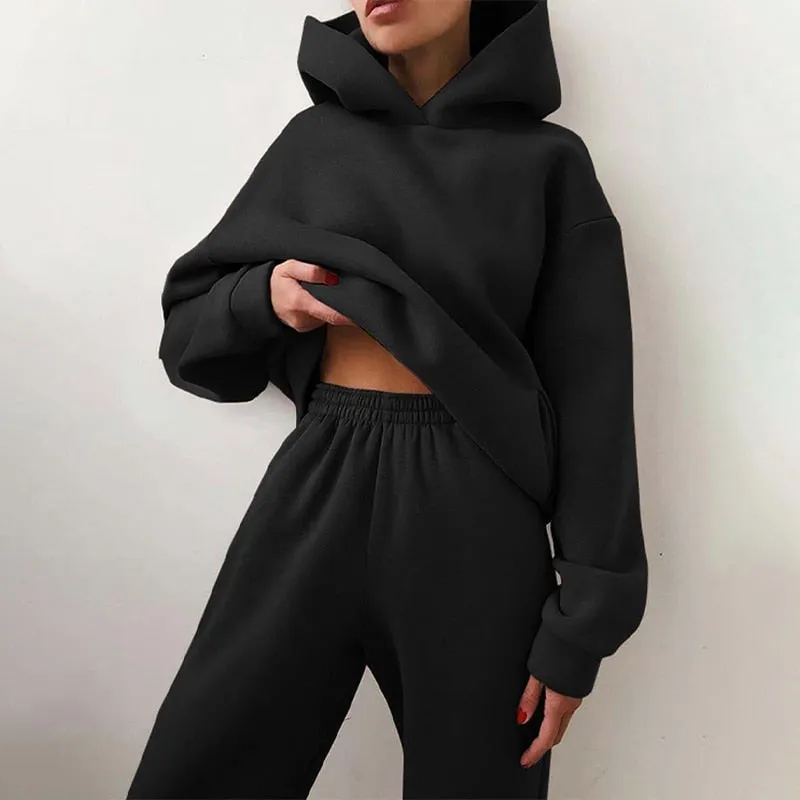 Women Casual Fleece-lined Tracksuits