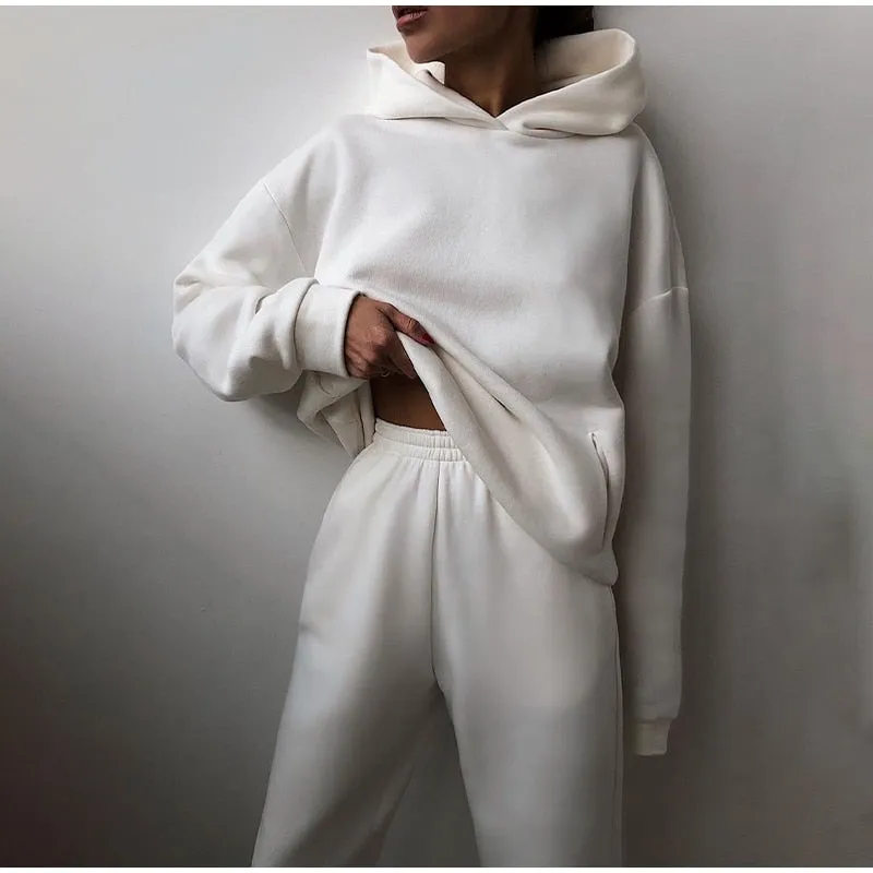 Women Casual Fleece-lined Tracksuits