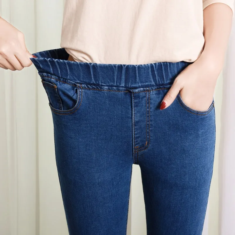 Women's Elastic High Waist Jeans