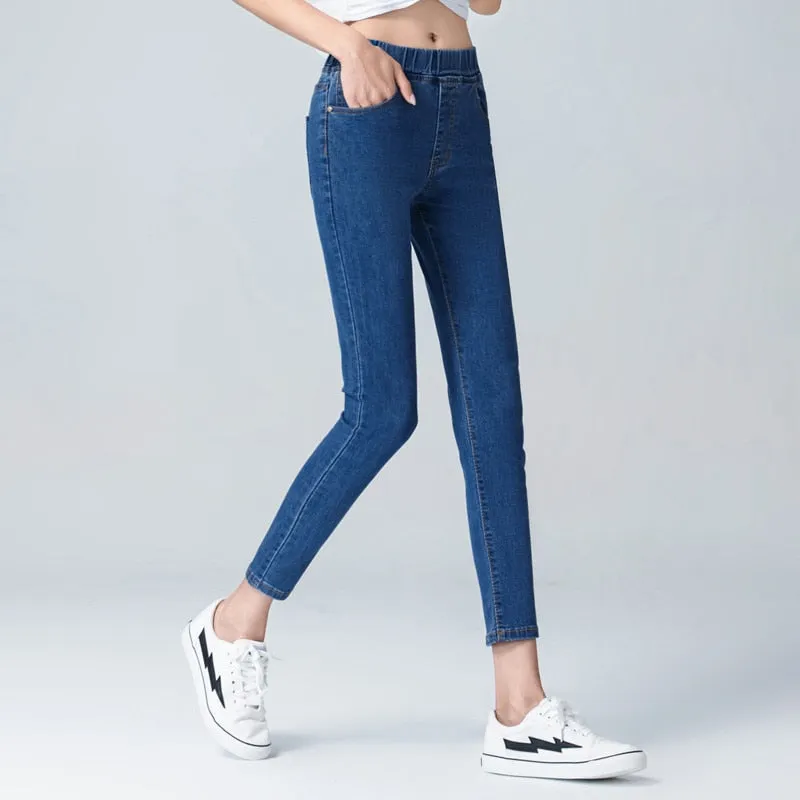 Women's Elastic High Waist Jeans