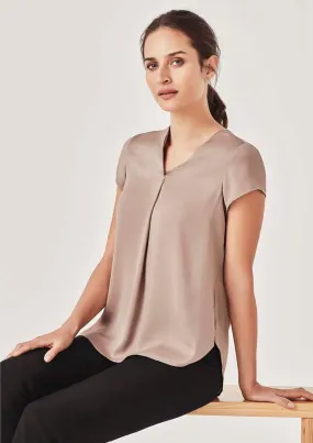 WOMENS KAYLA V-NECK PLEAT BLOUSE   RB967LS