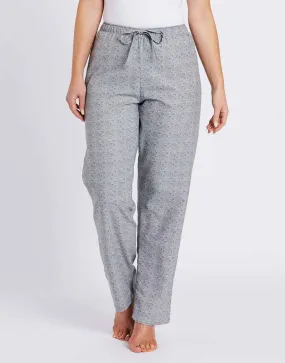 Women's Twill Cotton Pyjama Trousers – Earl Grey Rose Print